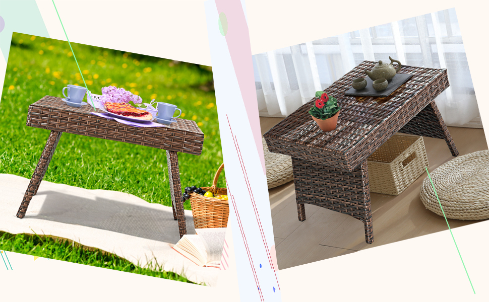 wicker coffee table