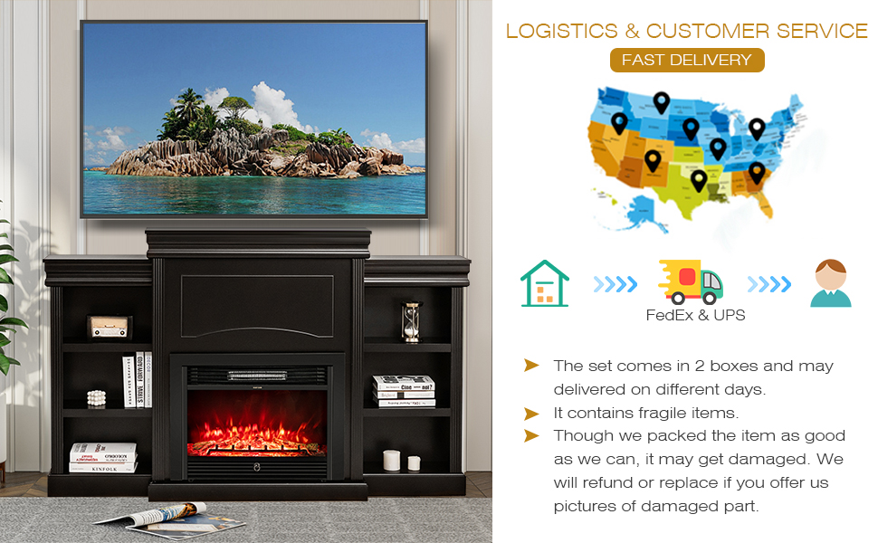 electric fireplace with mantel