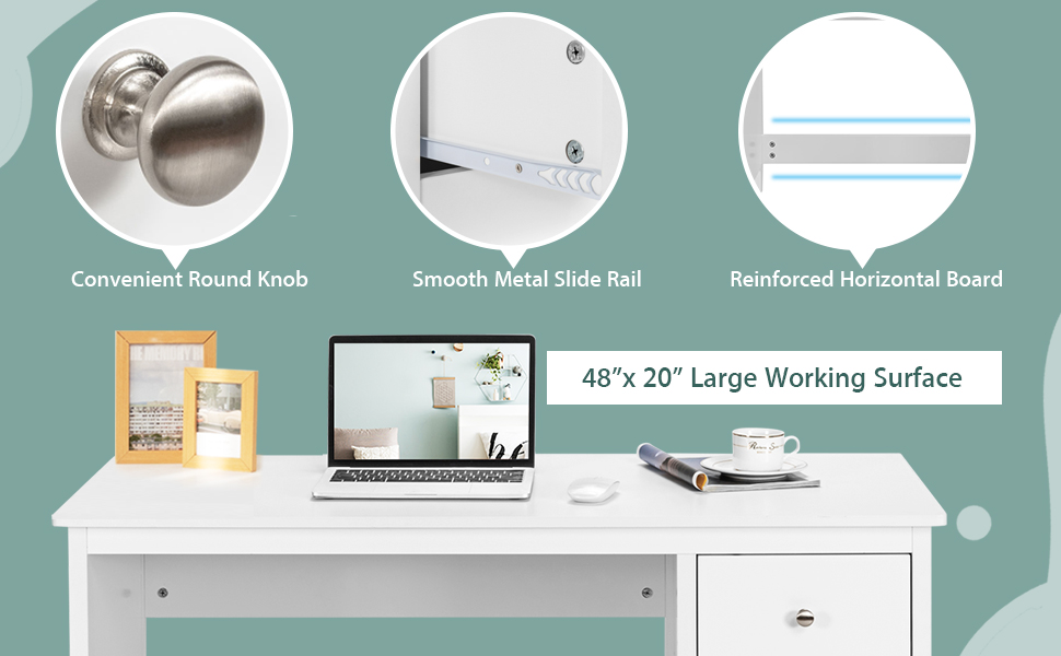 white desk