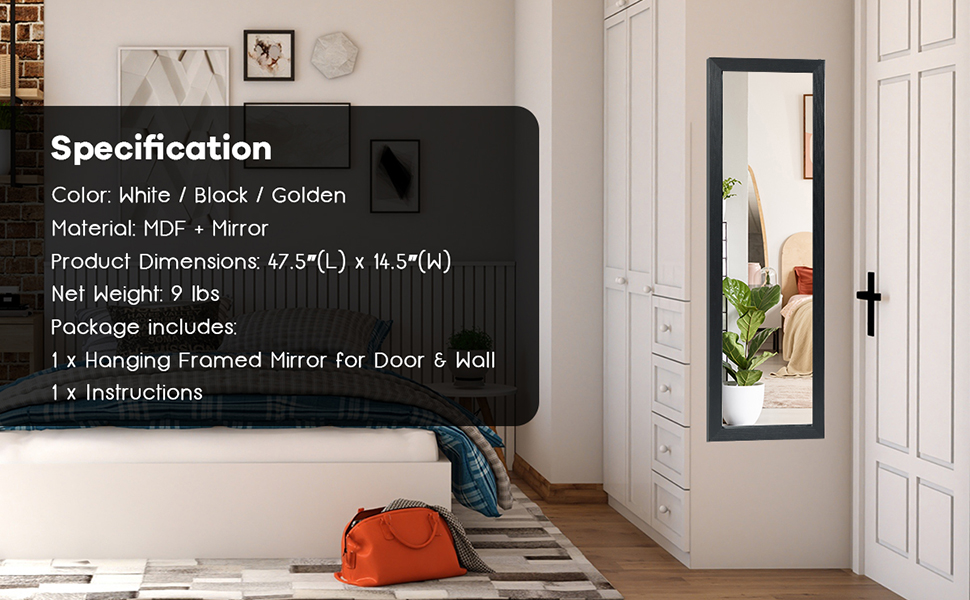 Full Length Door Mirror Wall Mirror