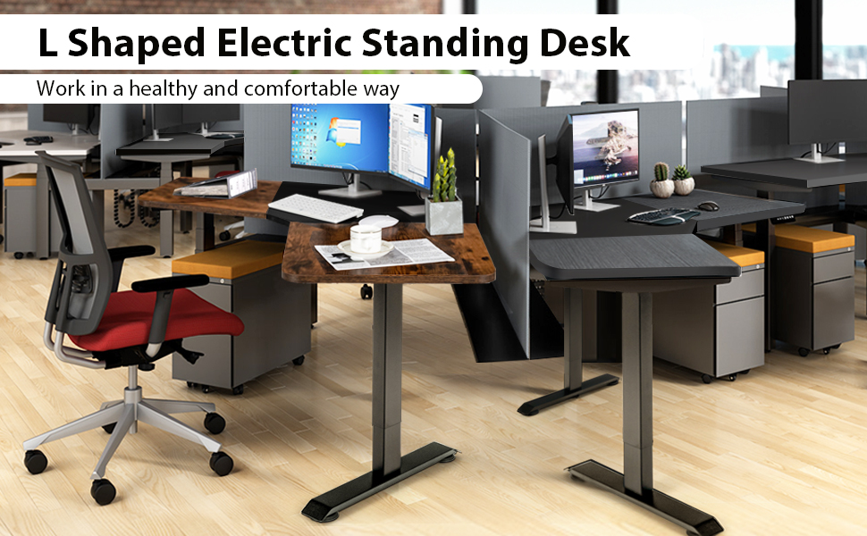 L shaped standing desk