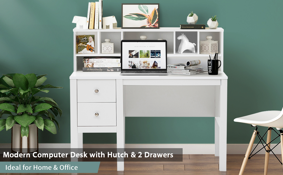 white desk