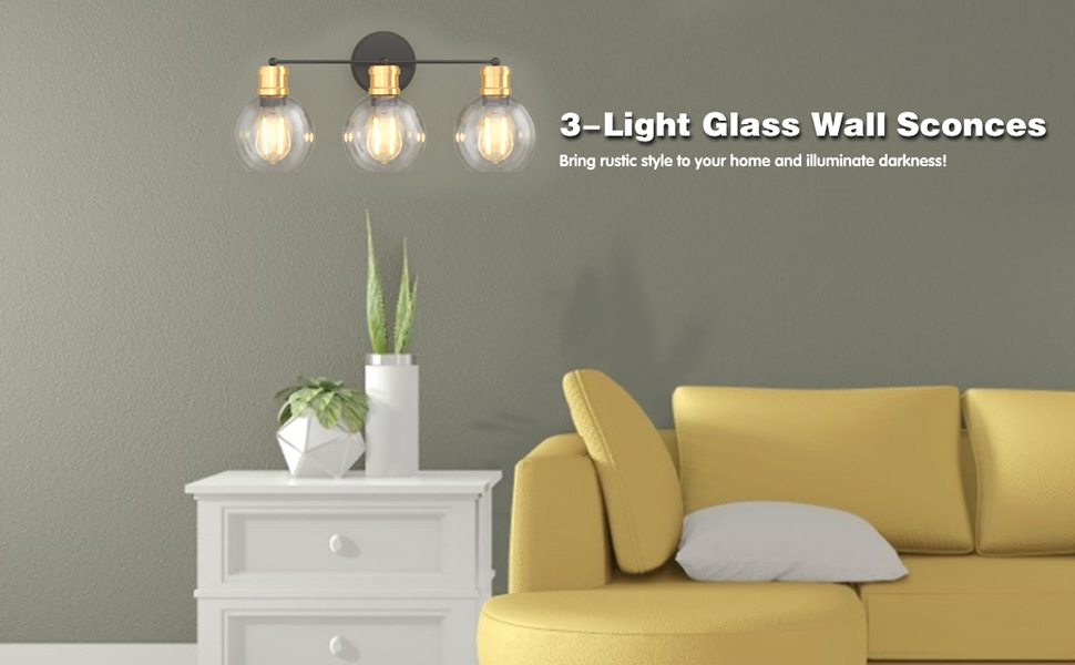 3 Light Vanity Wall Light