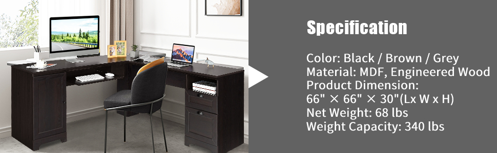 l shape office desk